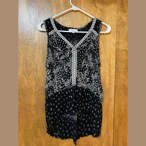 B&W tank top, Patrons of Peace, women's size M